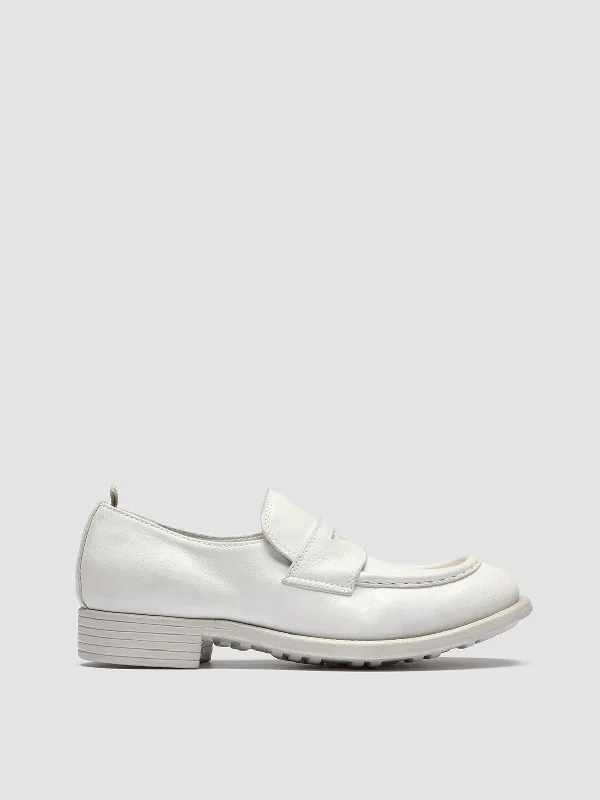 Premium loafers for luxury strolls-CALIXTE 020 - White Leather Mocs Loafers