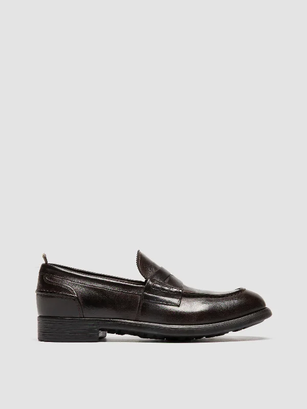 Affordable loafers for hot walks-CHRONICLE 056 - Brown Leather Penny Loafers