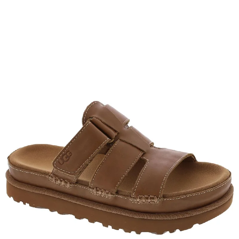 Premium sandals for coastal nights-Women's Shoes UGG GOLDENSTAR SLIDE Leather Sandals 1154652 TAN