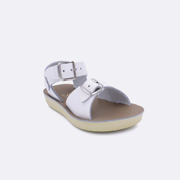 Fashionable sandals for outdoor nights-White Velcro Surfer Sandals