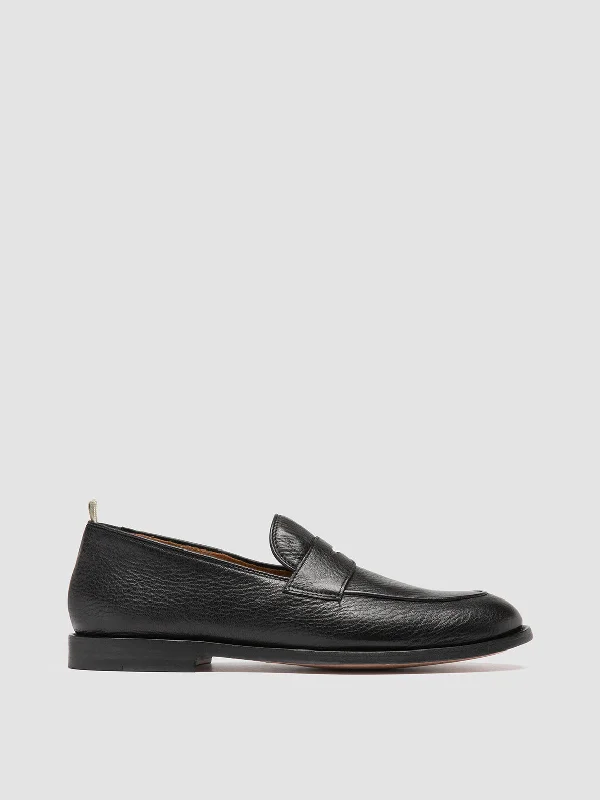 Affordable loafers for teens’ trips-OPERA 001 - Black Leather Penny Loafers