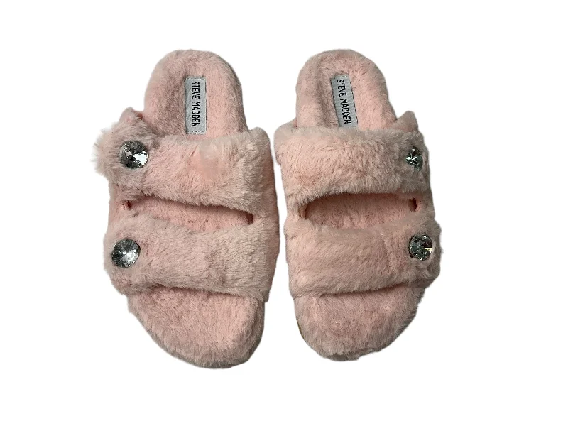 Designer slippers limited edition -Slippers By Steve Madden In Light Pink, Size: 7