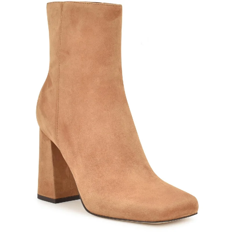 Boots with worn leather -Nine West Womens Spice Suede Square Toe Mid-Calf Boots