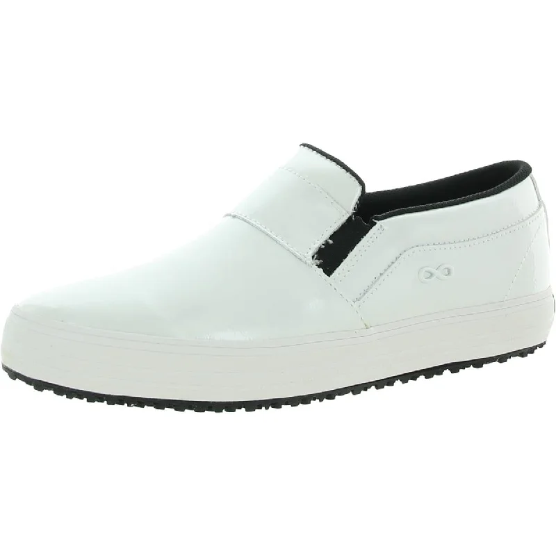 Athletic shoes with gentle padding -Infinity Womens Rush Leather Slip On Slip-On Sneakers