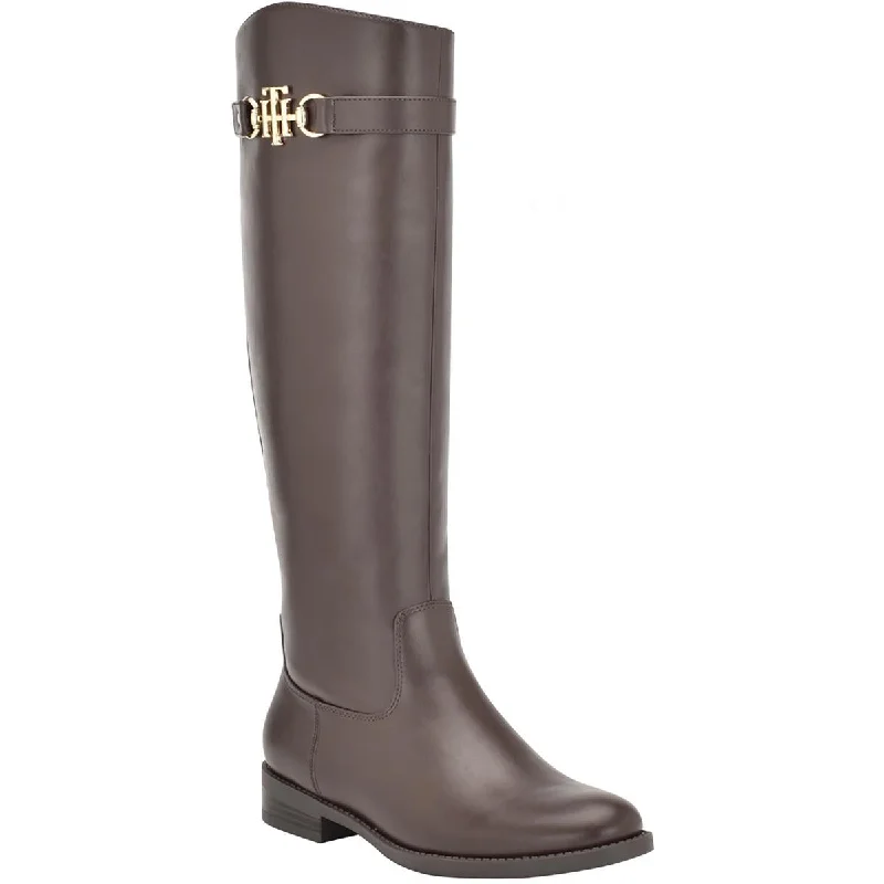 Boots with ventilated design -Tommy Hilfiger Womens Inezy Faux Leather Knee-High Boots