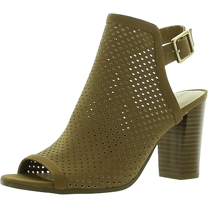 Lightweight sandals for hot strolls-Francesca's Womens Elaine Faux Leather Perforated Mule Sandals