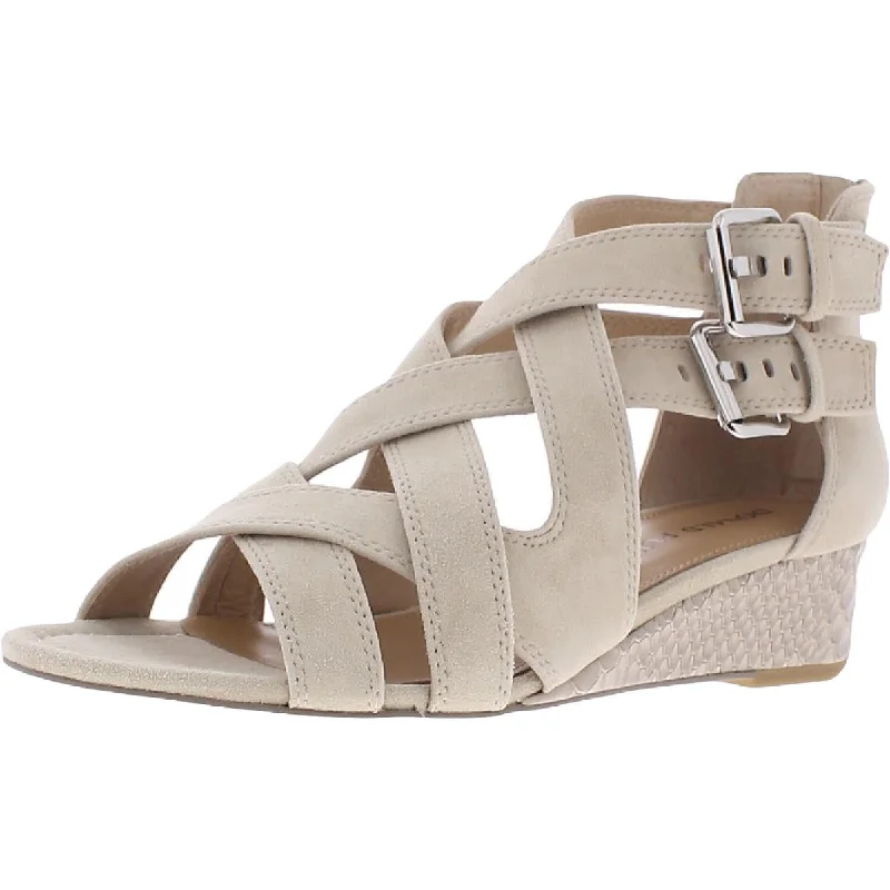 Fashionable sandals for warm trends-Donald J. Pliner Womens Valencia Suede Open Toe Wedge Sandals