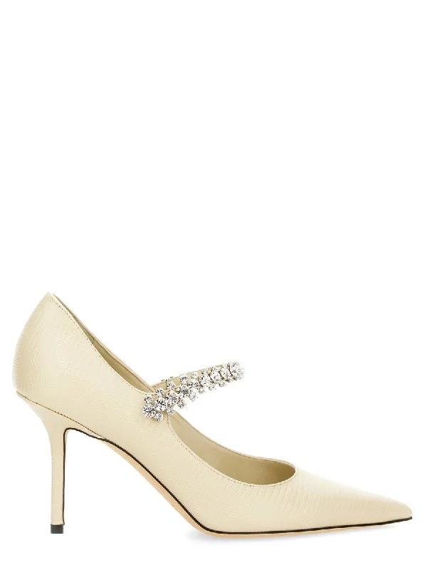 High heels for women with foot ease -JIMMY CHOO Elegant 85mm Leather Pumps for Women