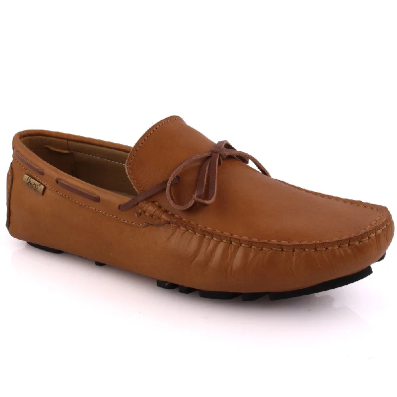 Stylish loafers for evening walks-Mens ‘Derak’ Leather Loafers Shoes