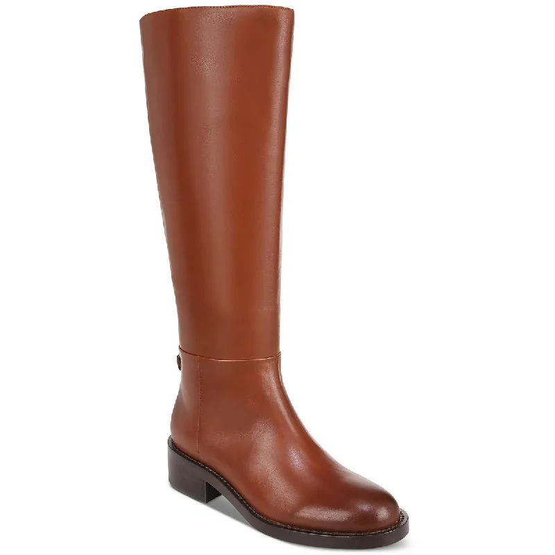 Boots with rugged leather -Sam Edelman Womens Mable EM Leather Round Toe Knee-High Boots