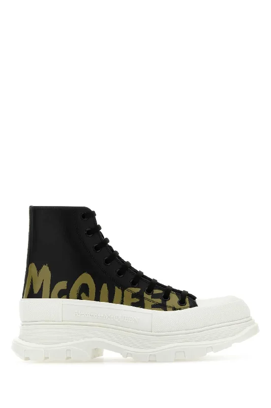 Athletic shoes with premium mesh -ALEXANDER MCQUEEN Tread Slick Leather Sneakers for Men