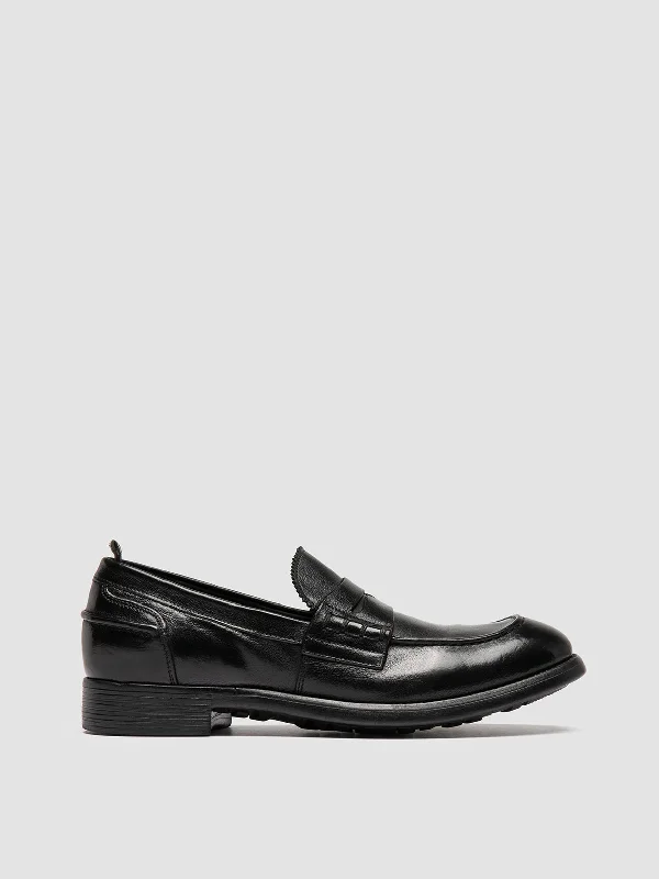 Best loafers for toe comfort-CHRONICLE 056 - Black Leather Penny Loafers