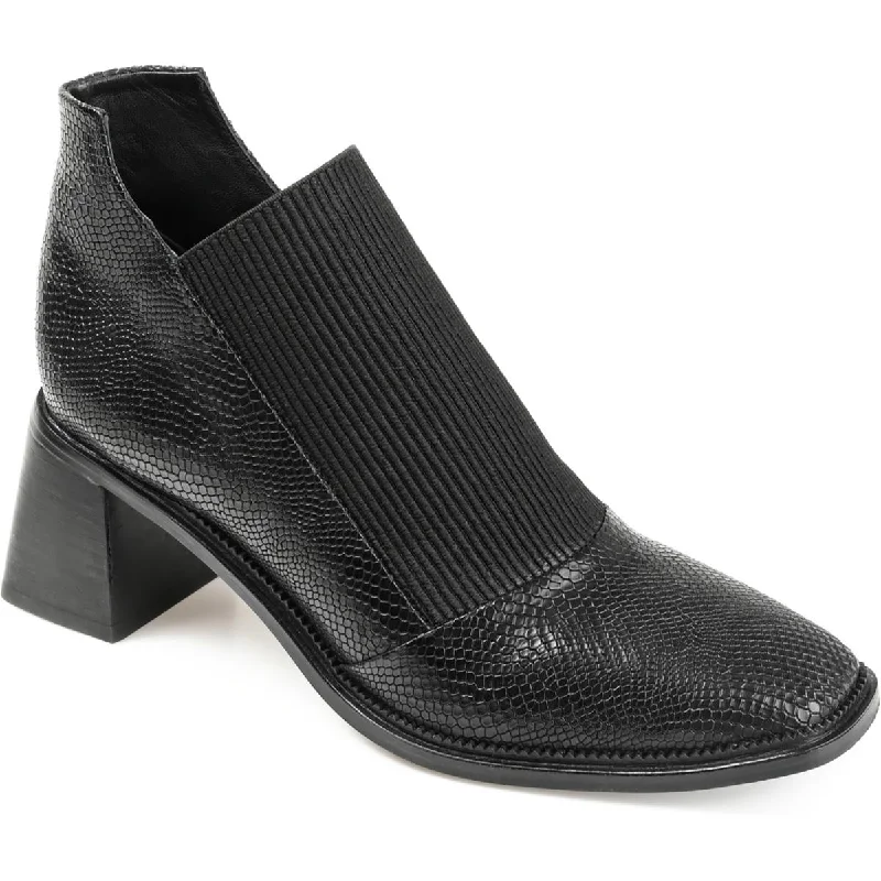 Classic black boots for women -Journee Signature Womens STYLLA Leather Square Toe Chelsea Boots