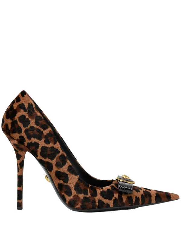 High heels for anniversary dinner outfits -VERSACE Elevate Your Elegance: Women's Leather Pumps