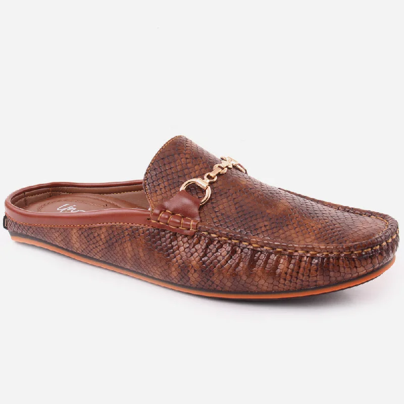 Best loafers for heel pain-Men "PAT" PU Rubber Sole Loafers