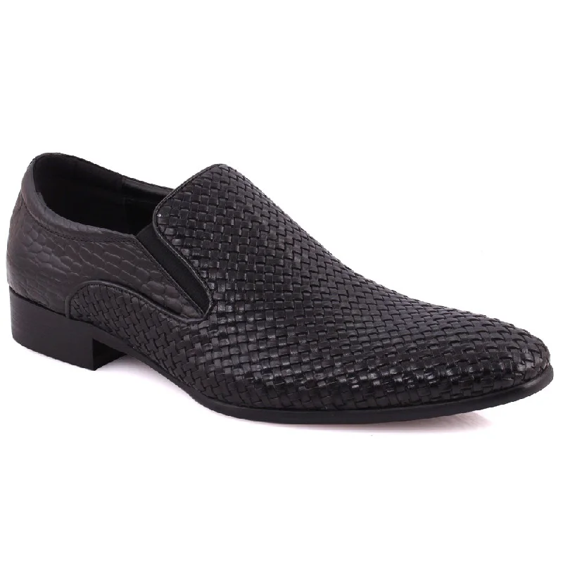 Comfortable loafers for long strolls-Mens “DARCY” Textured Detailing Evening Loafers