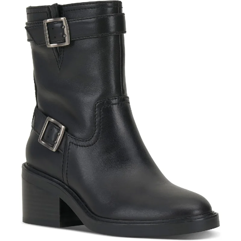 Boots for evening hikes -Vince Camuto Womens Vergila Buckle Ankle Motorcycle Boots