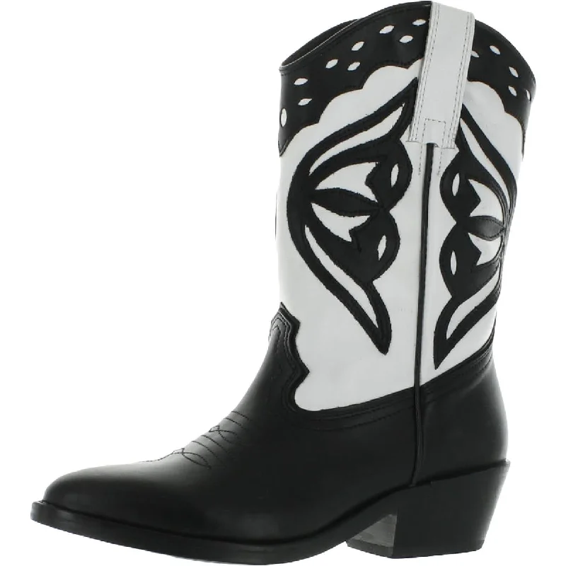 Boots with extra cushioning -Steve Madden Womens Laredo-M Leather Almond Toe Cowboy, Western Boots