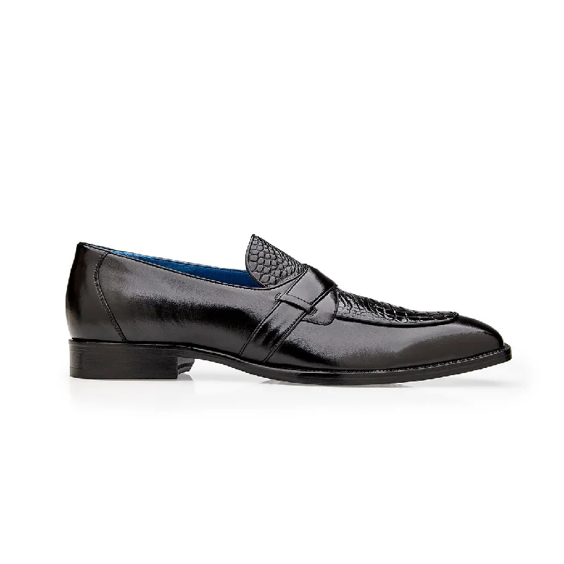 Affordable loafers for teens-Belvedere Tornado R74 Men's Shoes Alligator / Calf-Skin Leather Slip-on Loafers (BV3173)