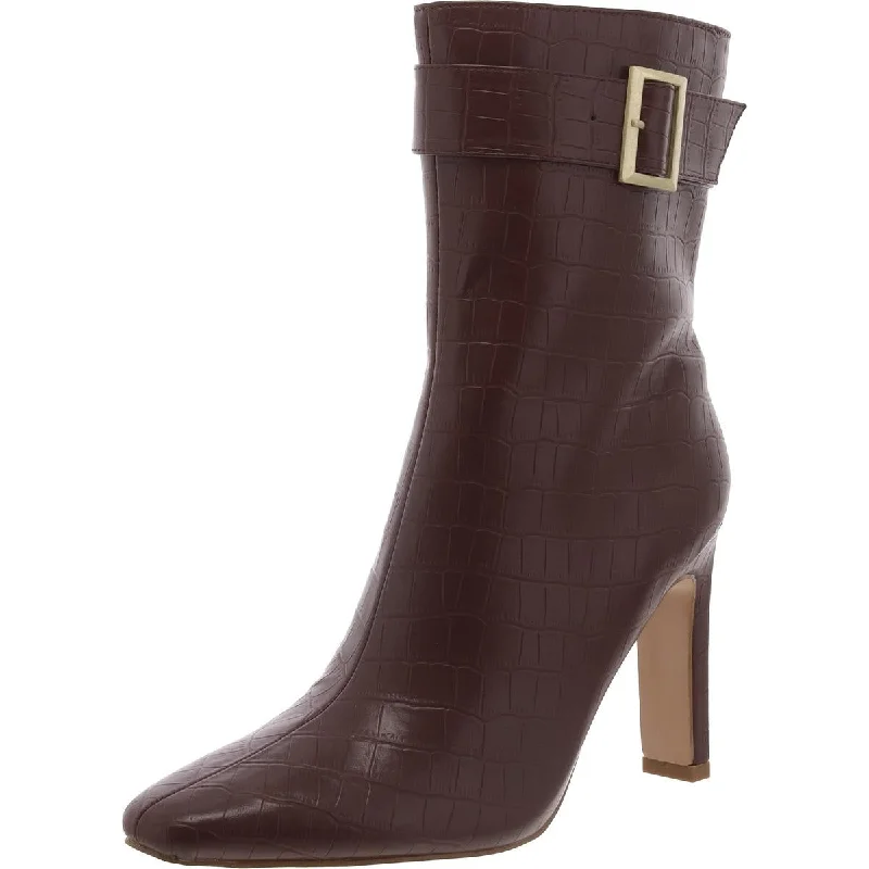 Boots with cushioned heel -Journee Collection Womens Faux Leather Zipper Mid-Calf Boots