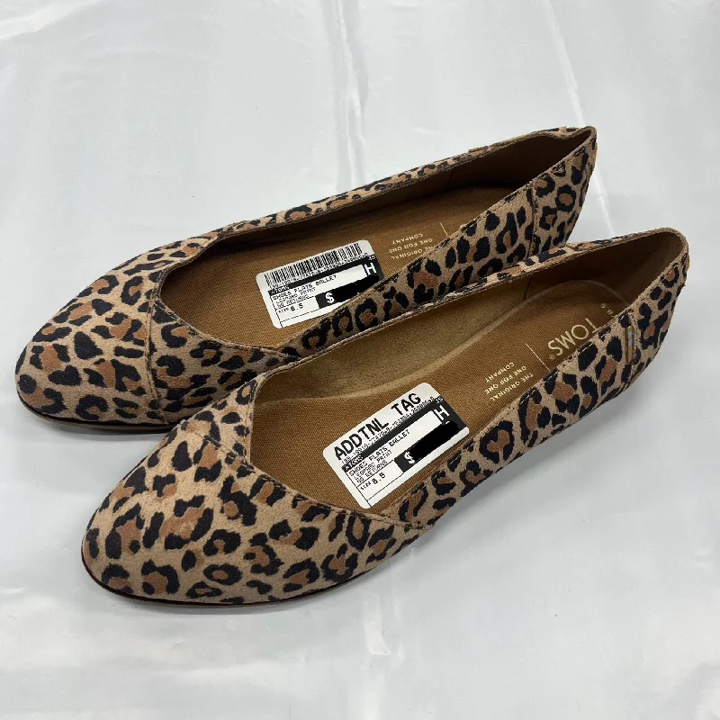 Flats for high-energy night dinners -Shoes Flats Ballet By Toms In Leopard Print, Size: 8.5