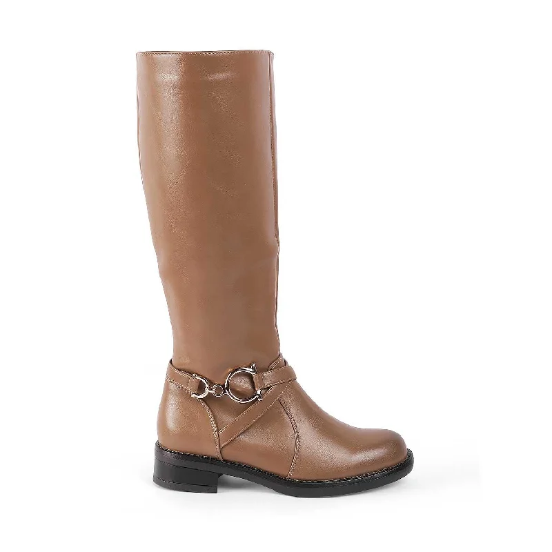 Boots for professional conferences -Tresmode Luc Khaki Women's Knee-length Boots