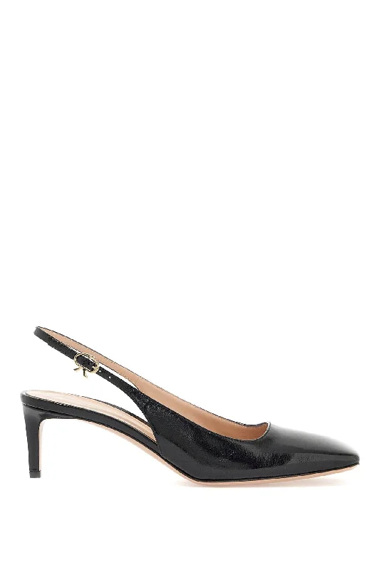 High heels with quirky modern prints -GIANVITO ROSSI Sleek Slingback Pumps with Ribbon Buckle