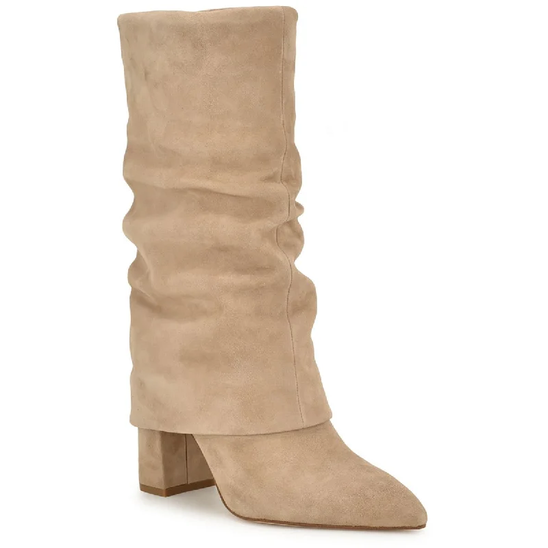 Boots for conscious buyers -Nine West Womens Francis 2 Block Heel Faux Suede Mid-Calf Boots