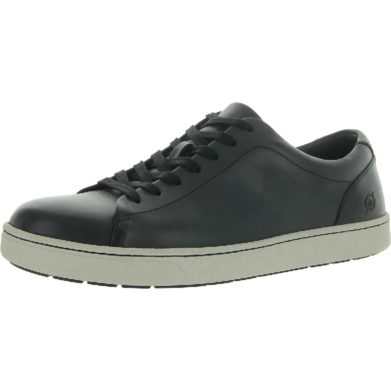 Athletic shoes with cushioned lining -Born Mens Leather Low-Top Casual And Fashion Sneakers