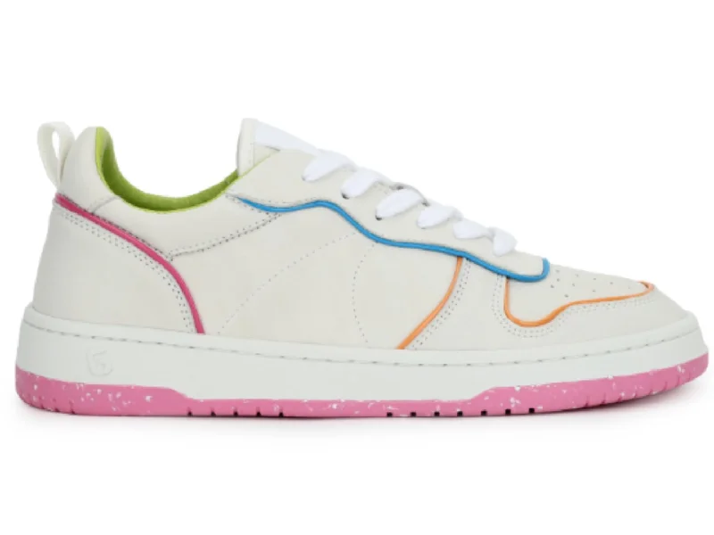 Athletic shoes for outdoor gigs -Vintage Havana: Gadol in White, Pink, Blue & Yellow