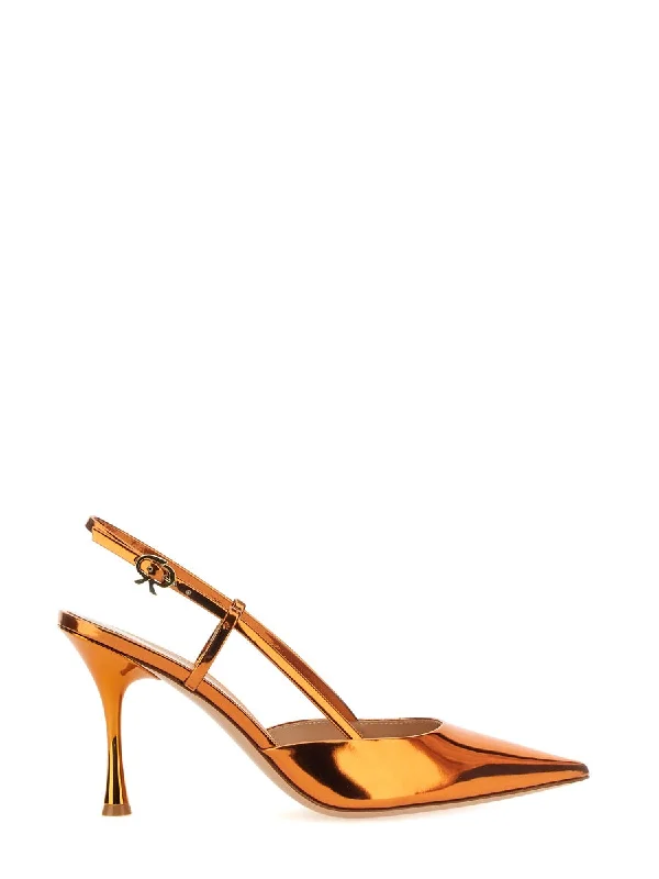 High heels for outdoor dusk walks -GIANVITO ROSSI Slingback Pumps with 8.5 cm Heel