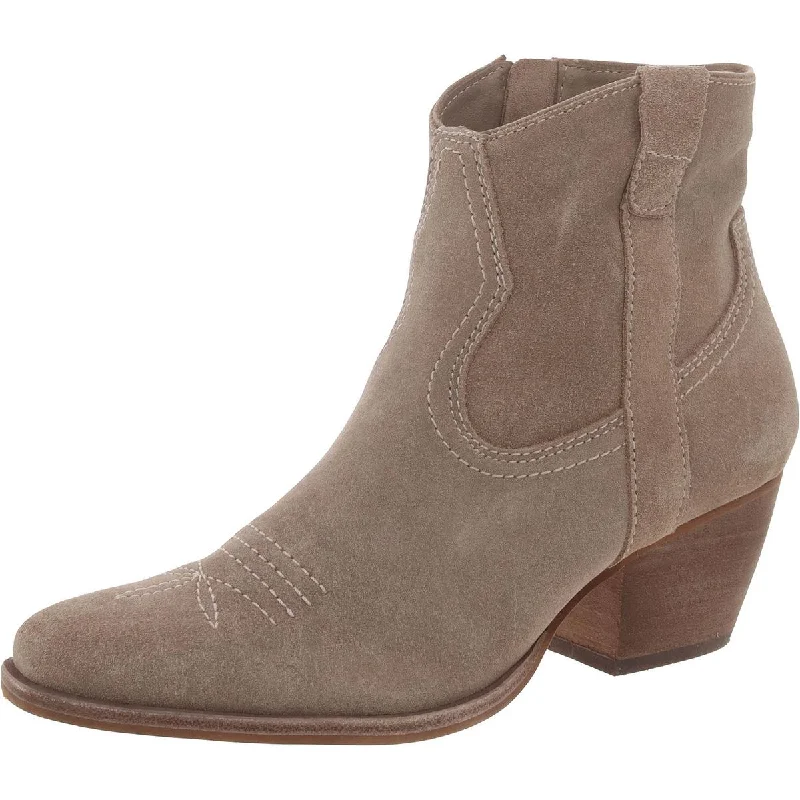 Boots with breathable lining -Dolce Vita Womens Suede Pointed toe Cowboy, Western Boots