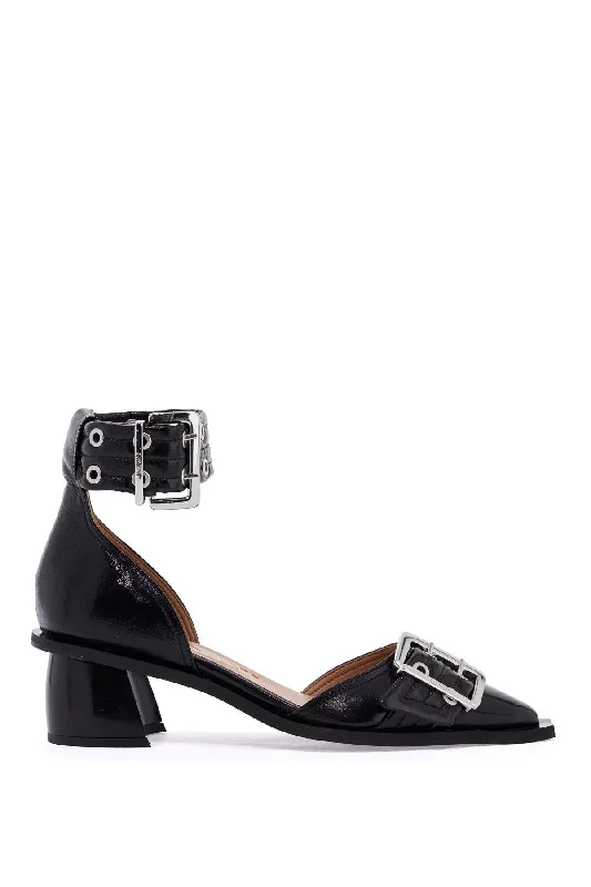 High heels for long night adventures -GANNI Wide Curved Heeled Buckle Pumps