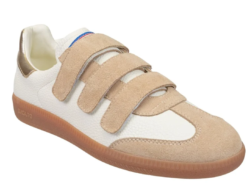 Luxury athletic shoes with branding -BACK 70 - MIAS in WHITE BEIGE Sneakers