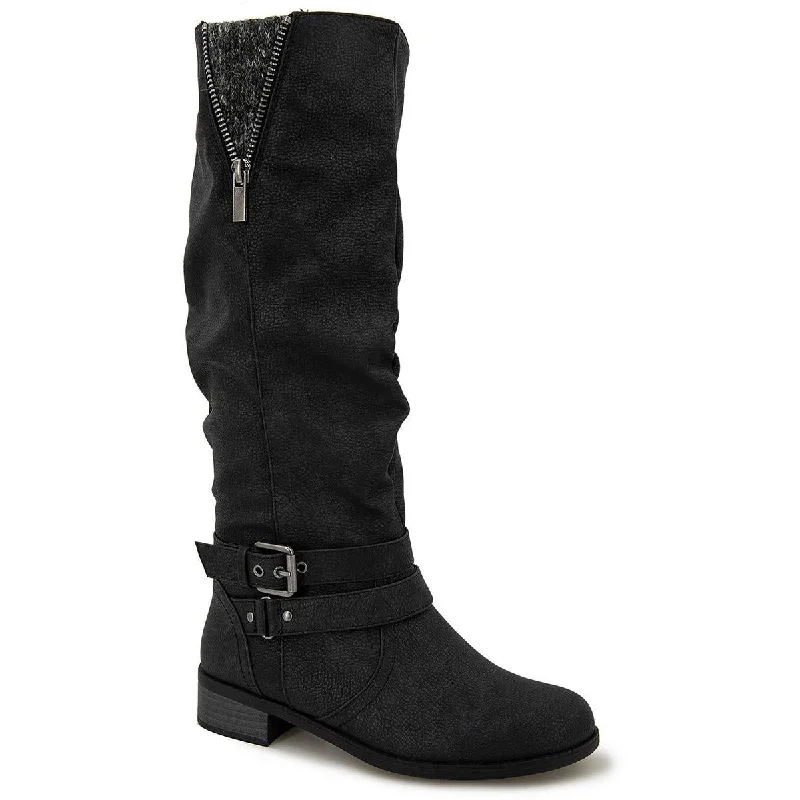 Designer boots for elegance -XOXO Womens MAYNE Faux Leather Mid-Calf Boots