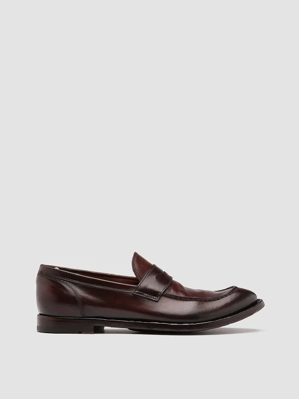 Premium loafers for office strolls-ANATOMIA 071 - Burgundy Leather Penny Loafers