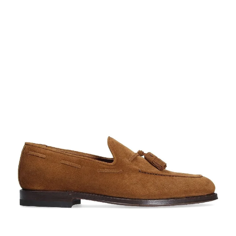 Soft loafers for relaxed days-Franceschetti Oliver Men's Shoes Tobacco Suede Leather Tassels Loafers (FCCT1015)