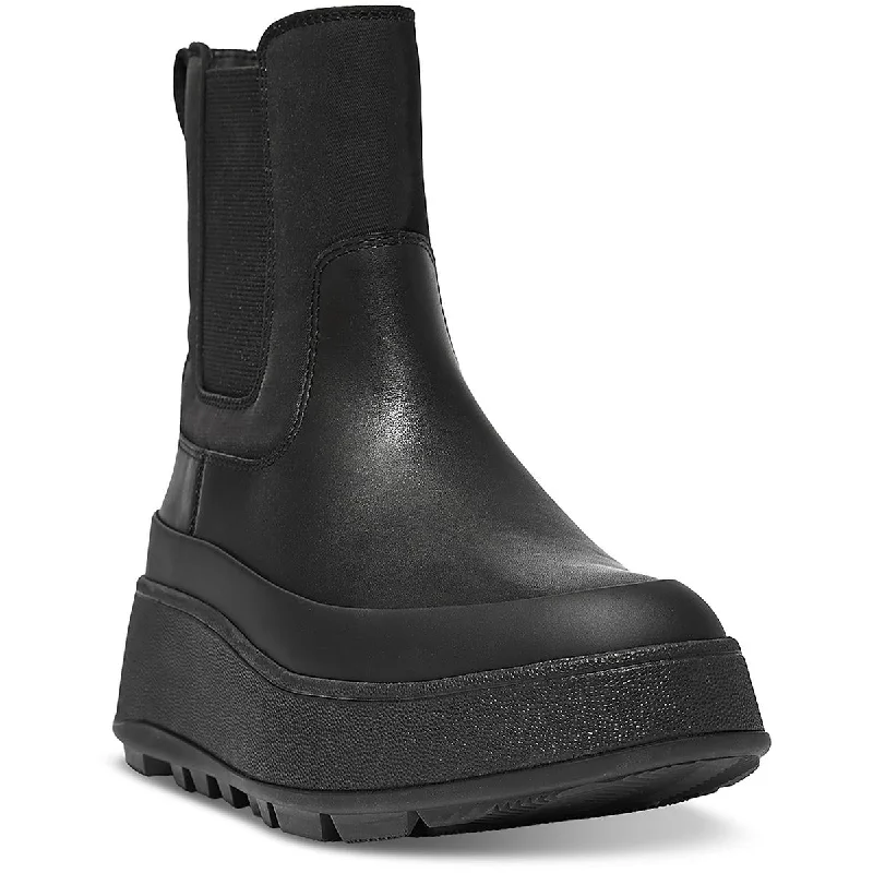 Boots with cozy lining -Fitflop Womens Leather Stretch Chelsea Boots