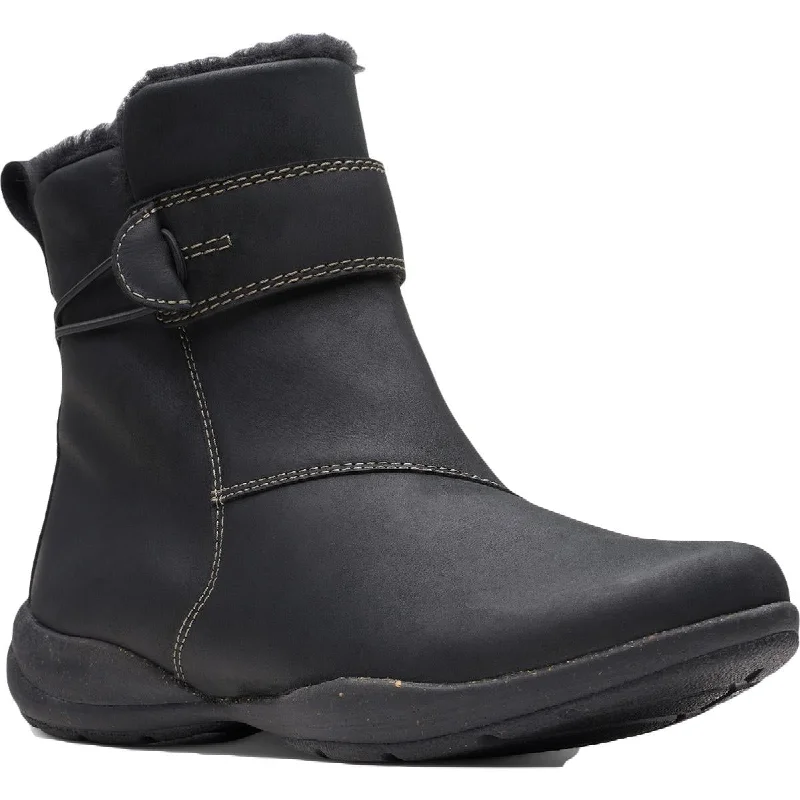 Boots for informal dinners -Clarks Roseville Women's Leather Faux Fur Lined Waterproof Ankle Boot