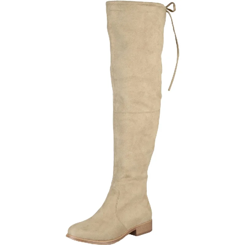 Boots with aged leather -Journee Collection Womens Mount Faux Suede Wide Calf Over-The-Knee Boots