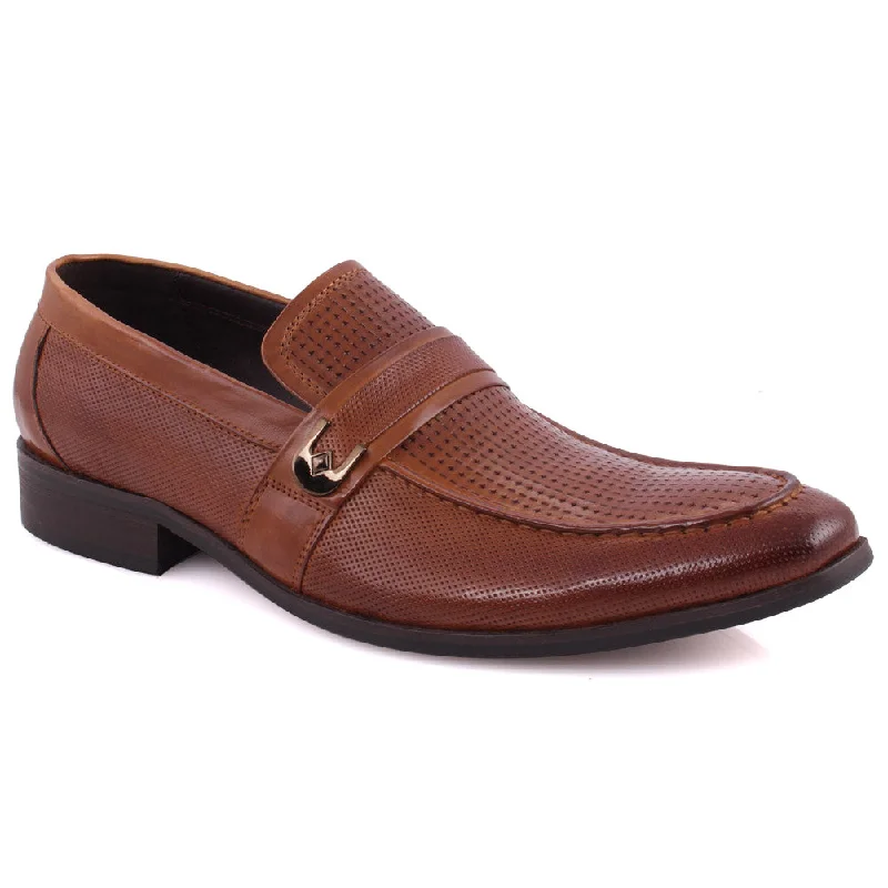 Cushioned loafers for plantar relief-Men “ANGUS” Perforated Belted Loafers