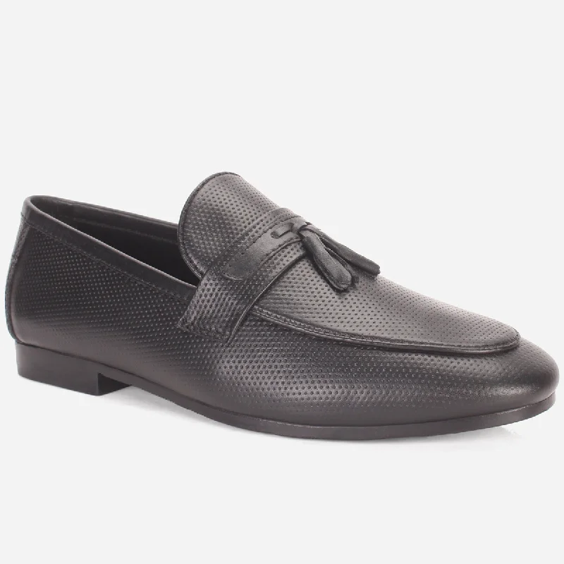 Affordable loafers for hot hikes-Men "ASTON" Leather Slide In Loafers Shoes