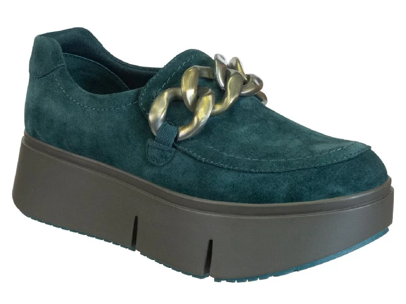 Athletic shoes for wet trails -Naked Feet: PRINCETON in EMERALD Platform Sneakers