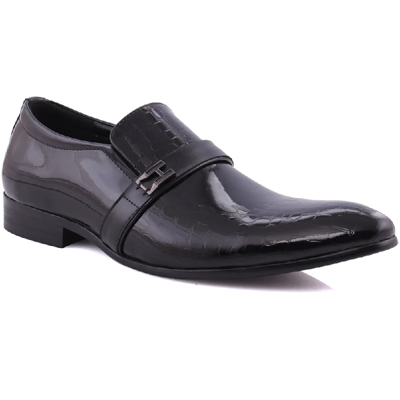 Lightweight loafers for quick hikes-Men's "KADE" Snake Textured Loafers Shoes