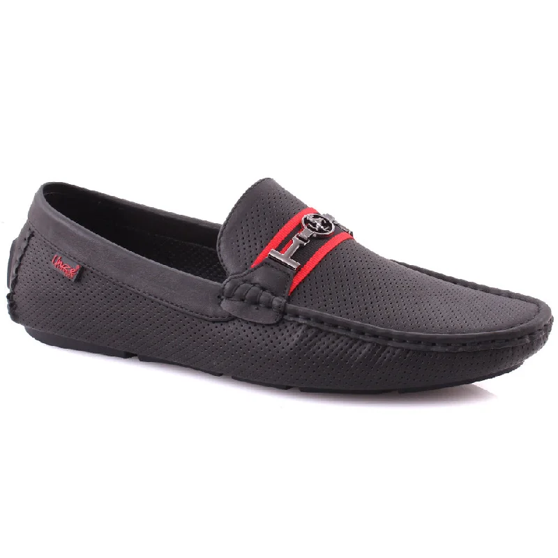 Lightweight loafers for short hikes-Men's “HUGH” Perforated Urbane Penny Loafers