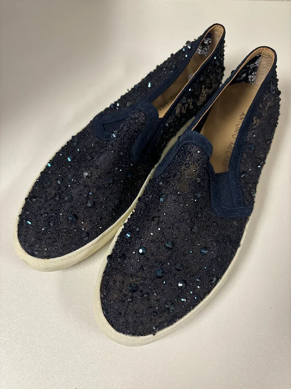 Flats for women with knee pain -Navy Shoes Flats Antonio Melani, Size 7.5