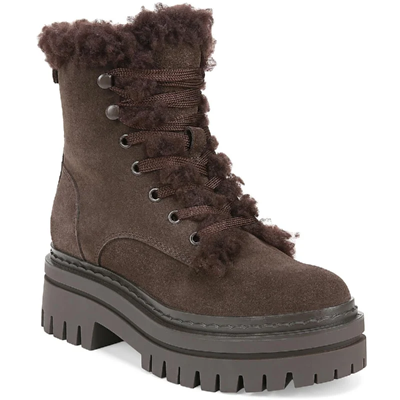 Boots for outdoor vibes -Sam Edelman Womens Kyler Lace-Up Zipper Shearling Boots