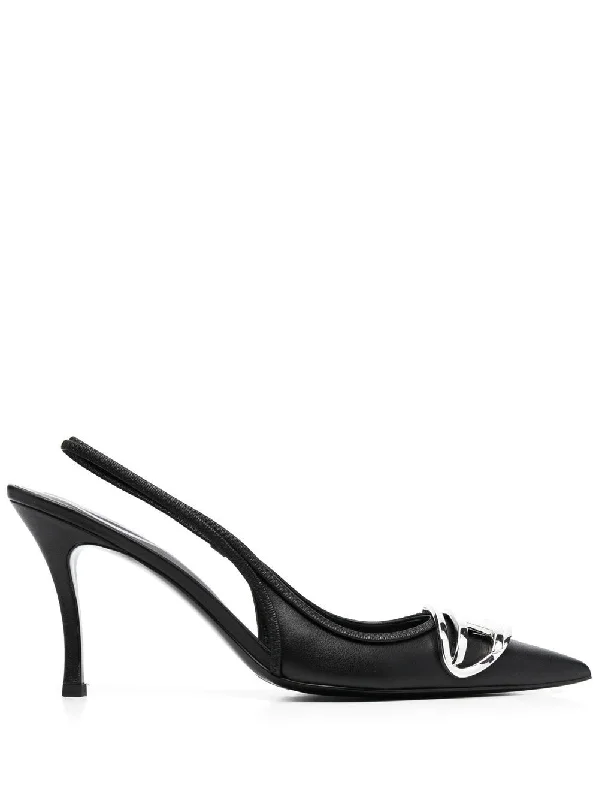 High heels for multi-season wardrobes -DIESEL Sleek Leather Slingback Pumps