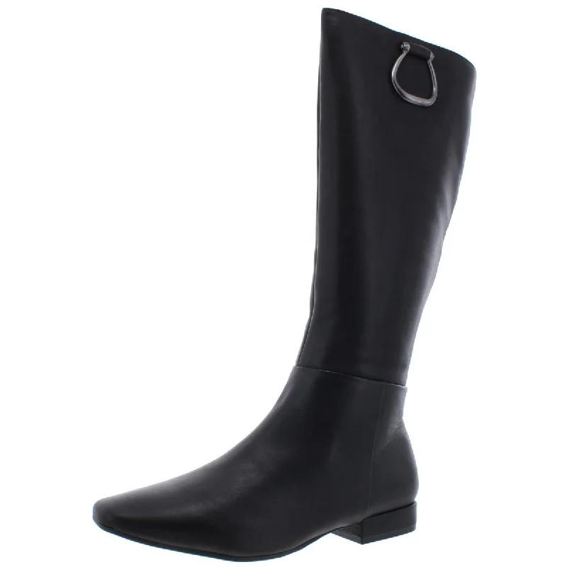 Boots with breathable lining -Naturalizer Womens Carella Leather Block Heel Knee-High Boots