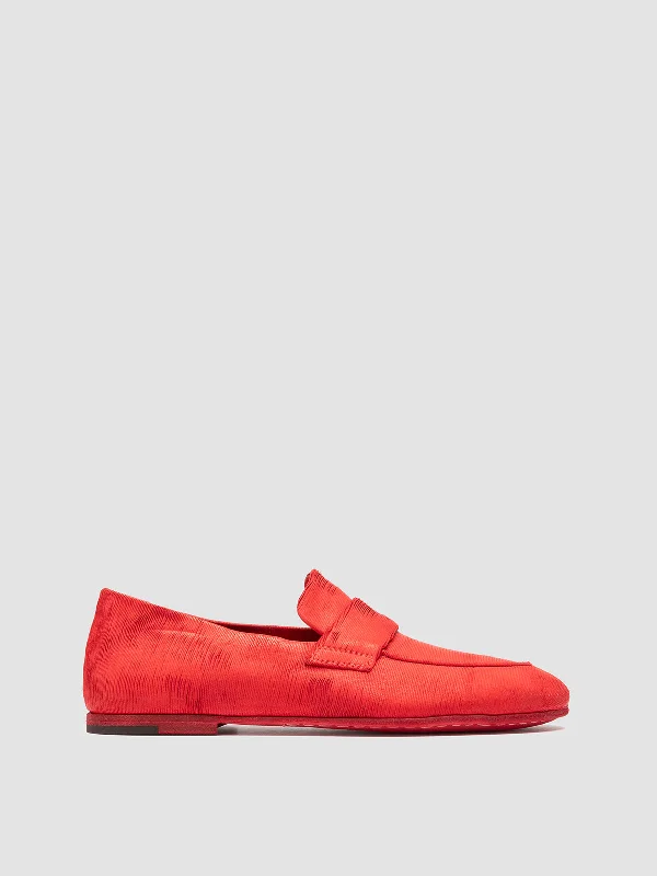 Cushioned loafers for foot support-BLAIR DD 001 - Red Leather Penny Loafers